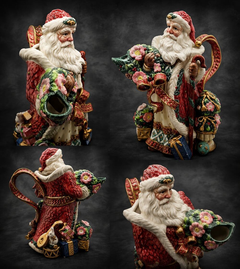 Fitz & Floyd Classics Santa Pitcher w/ Box Christmas Holiday Ceramic 11"